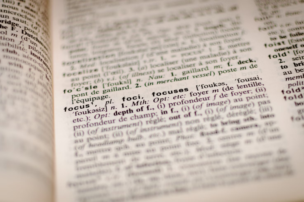 A page from a dictionary