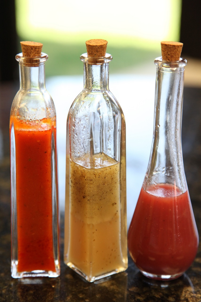 assorted homemade vinaigrettes