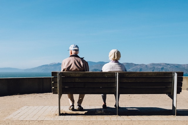 old couple sitting 