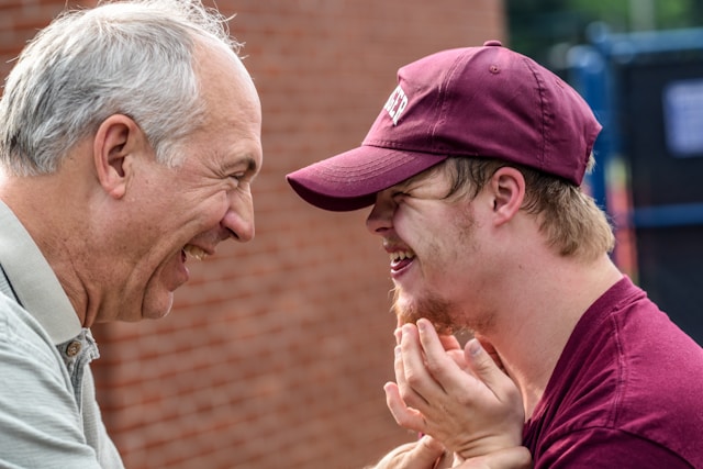 old man with young man