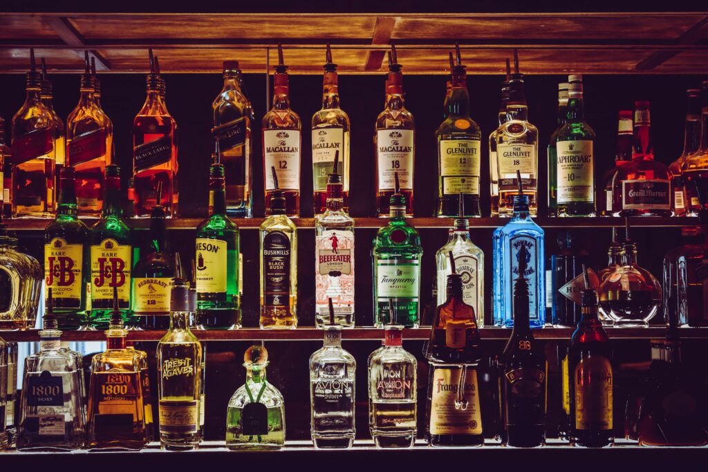various bottles of alcohol
