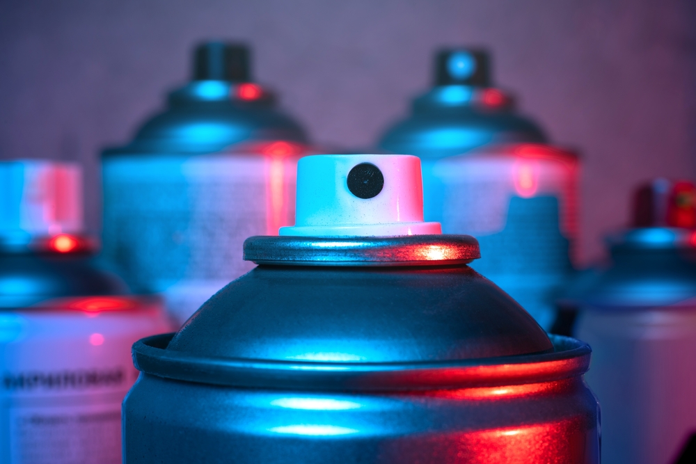 aerosol paint spray can. colors.