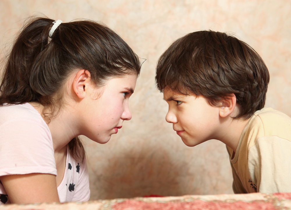 siblings couple brother and sister quarreling conflict