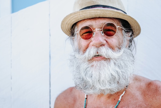 Old man on vacation