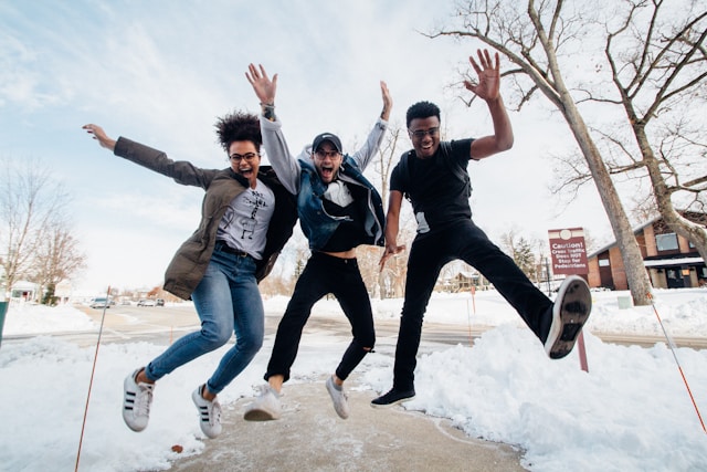 Group of friends having fun 