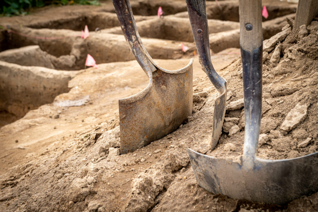 Breaking ground in the ancient campsite 