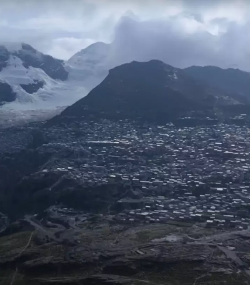 La Rinconada from an aerial view