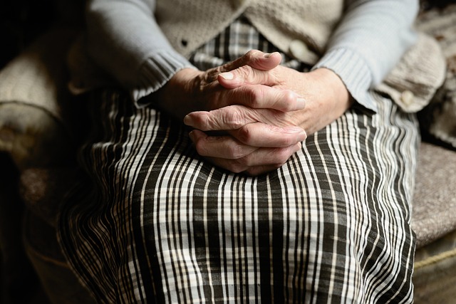 old woman sitting