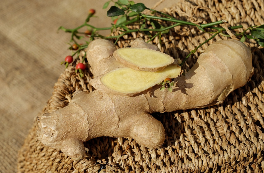 ginger on a basket