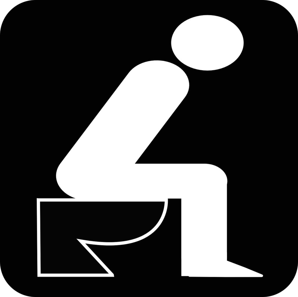 sign of a person on the toilet