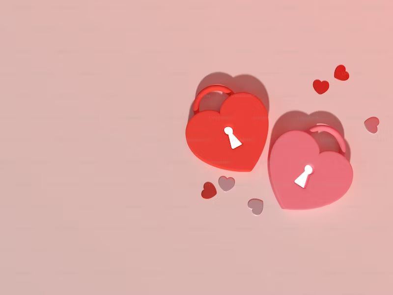 two hearts with locks on them