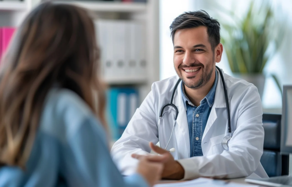 doctor and patient having a conversation