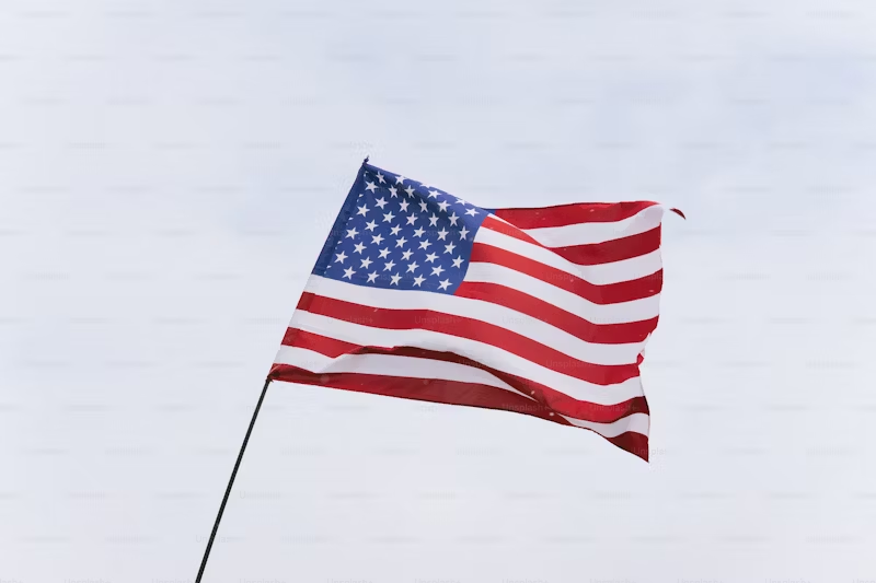 American flag waving in the wind