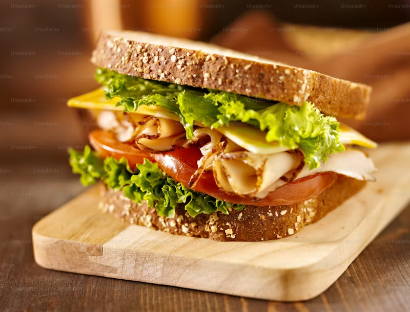 Deli meat turkey sandwich