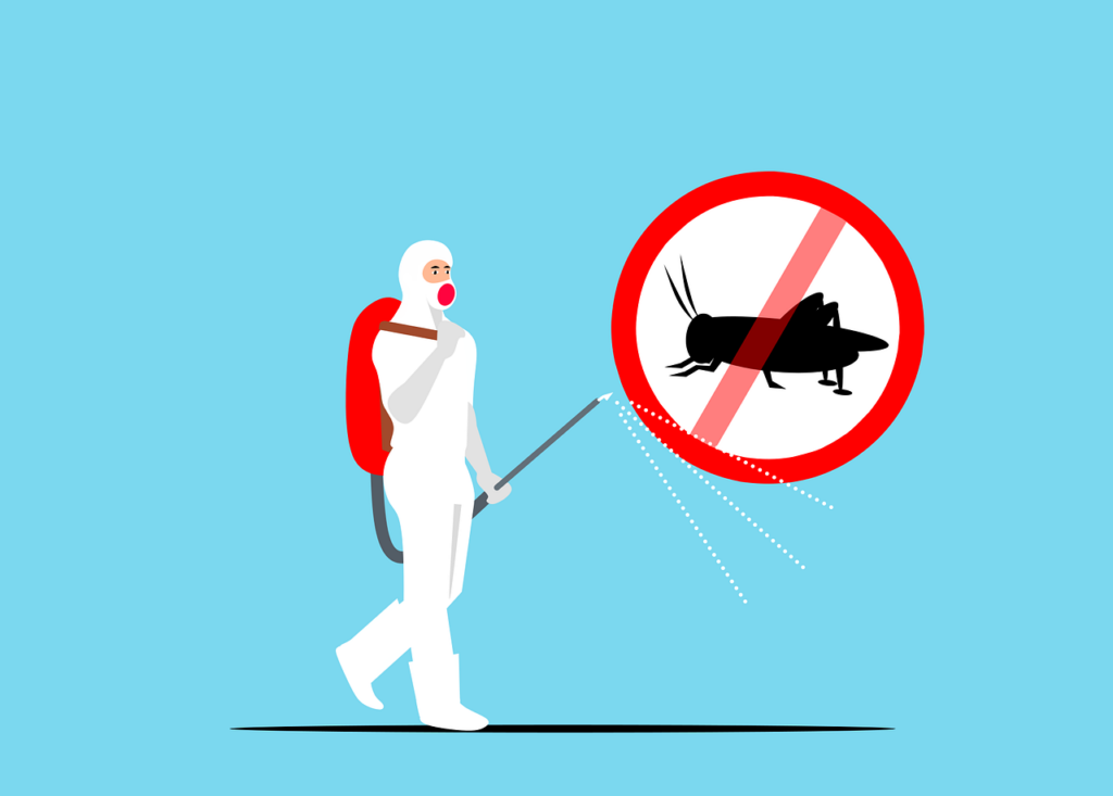 Man spraying pesticide