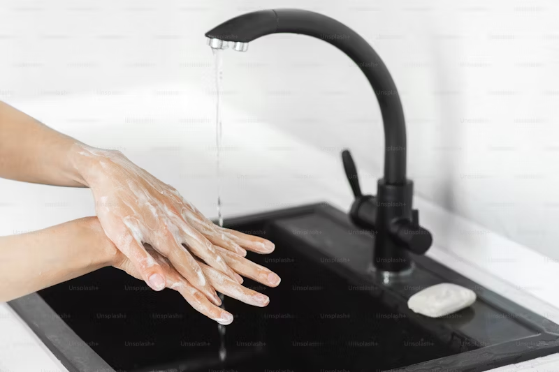 washing hands