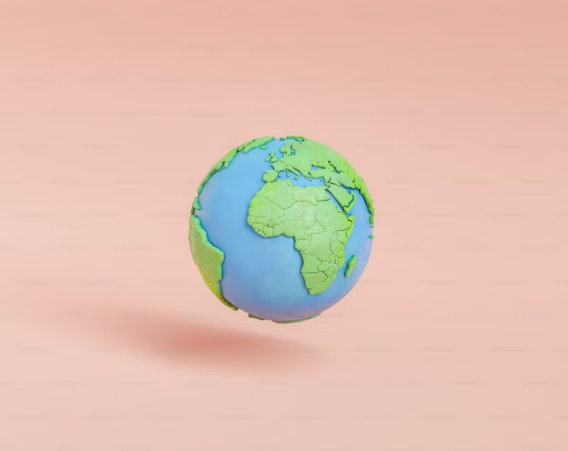 Clay rendering of the Earth