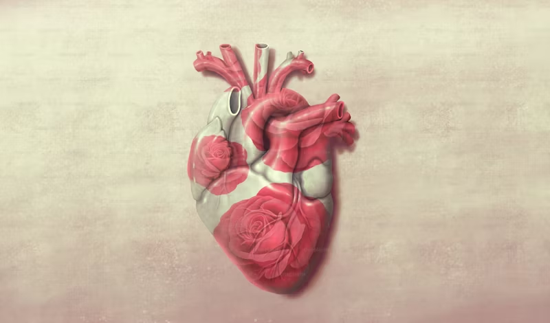 scientifically accurate heart with roses on it