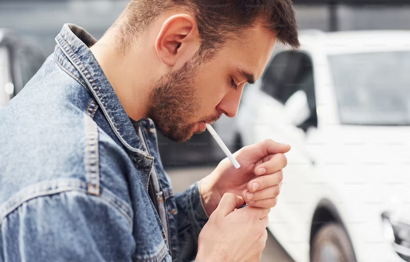 man having a smoke