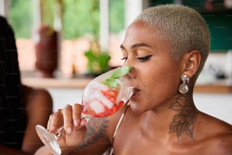 woman having a cocktail