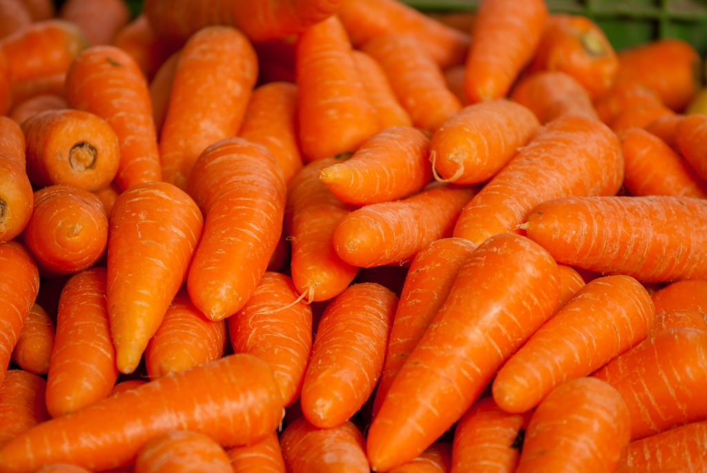 smaller carrots with white on them
