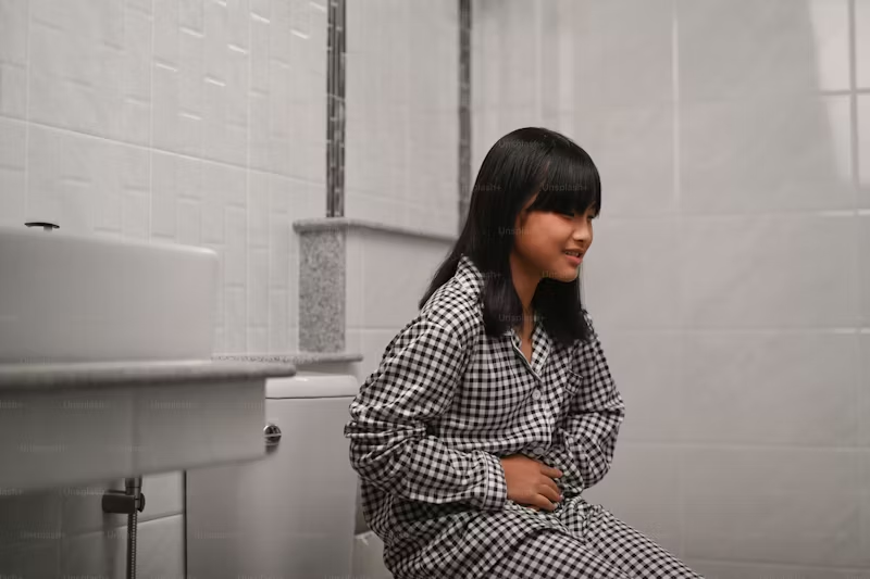 woman on the toilet