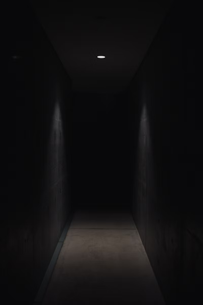 barely lit hallway