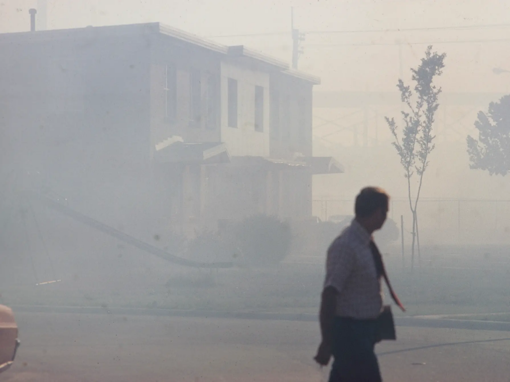 North Birmingham in 1972. House barely visible through the smog