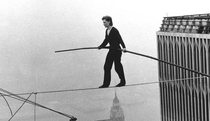 Philippe Petit made the news for a high-wire walk between the towers.