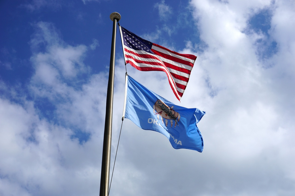 Oklahoma and US flag