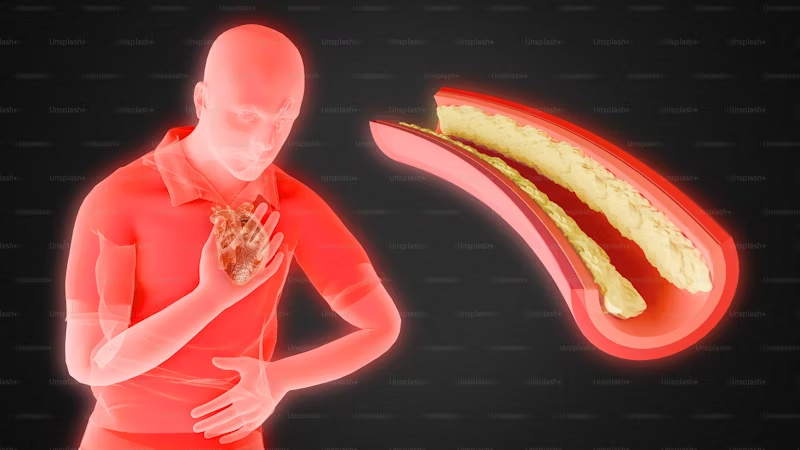 cholesterol accumulating in someone's arteries