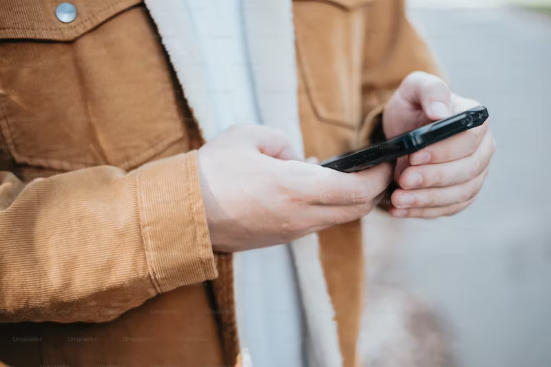 person texting