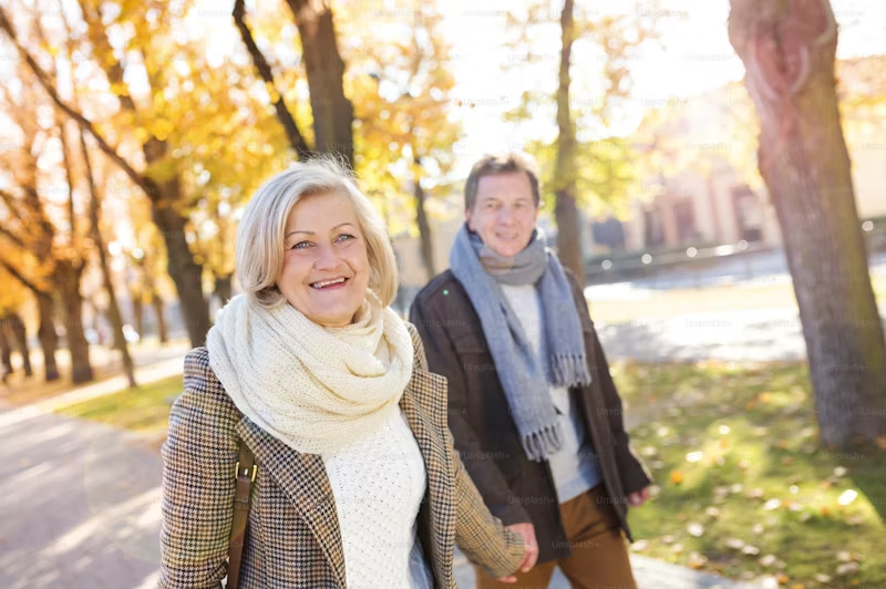 retirees going for a walk