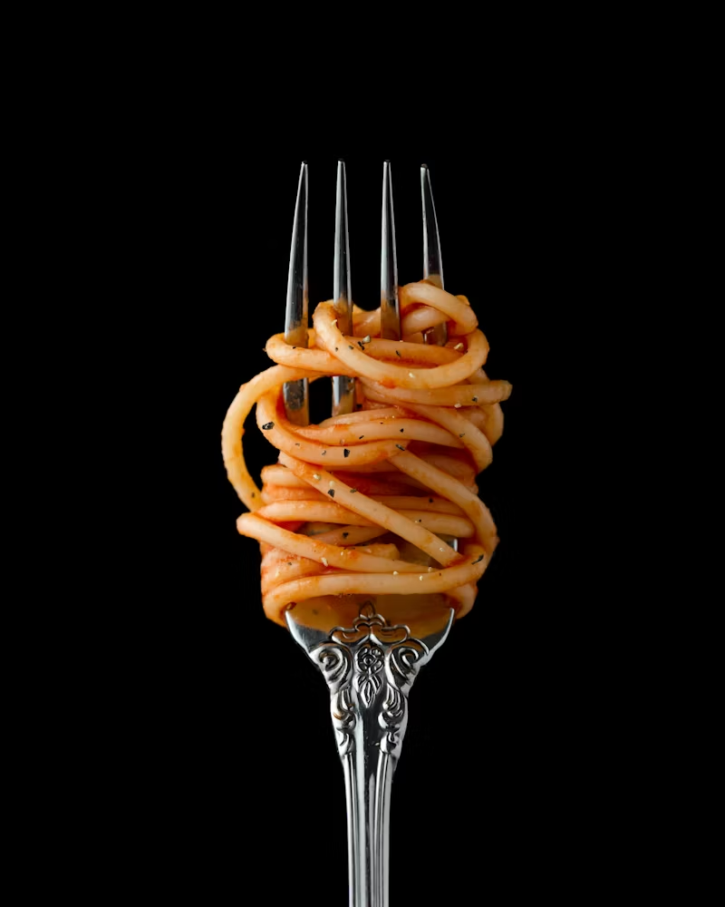 Pasta on a fork