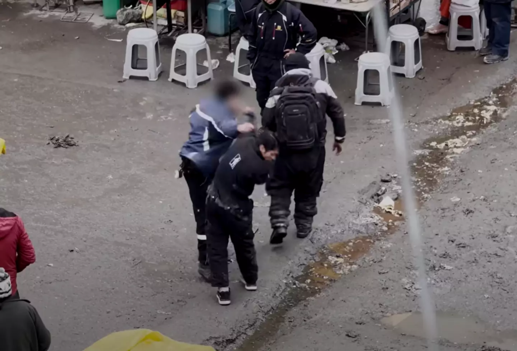 The filmmakers saw numerous fights going on outside their window.