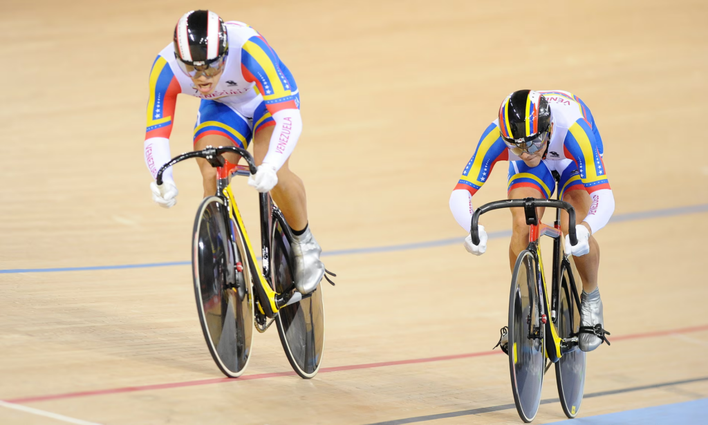 Daniela Larreal Chirinos competes at the London 2012 Olympic Games with her teammate Mariaesthela Vilera.