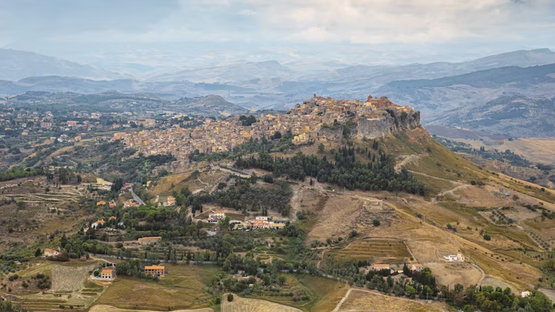 View of the mountain town from further away