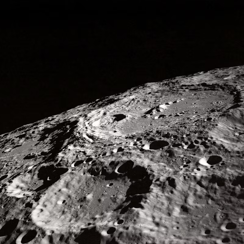 The surface of the moon, with no discernible marks left on it 