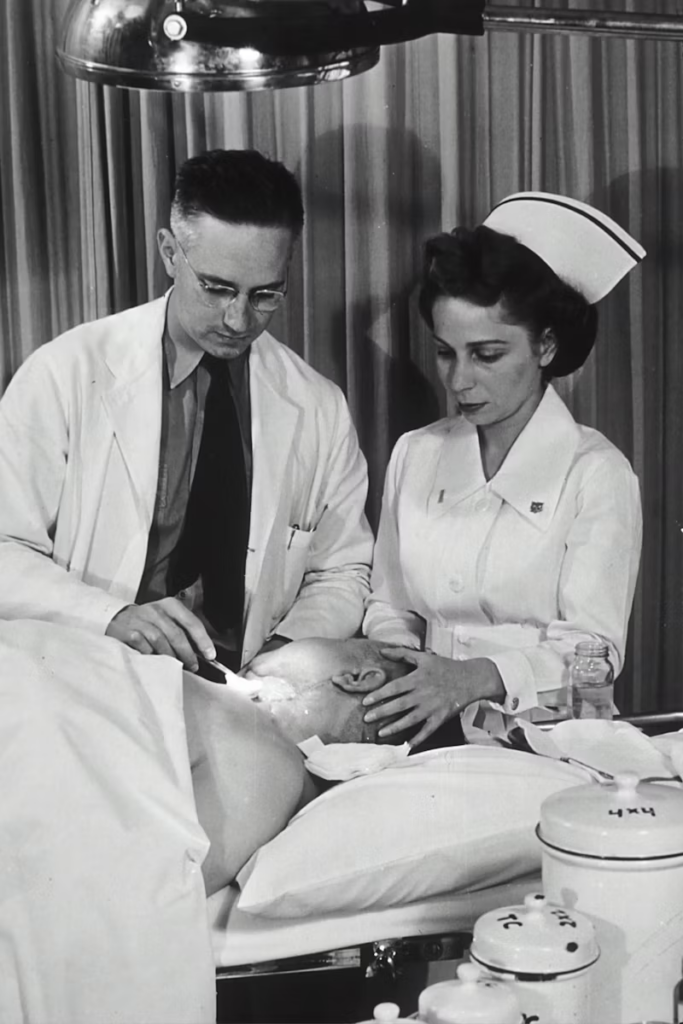 old school doctors performing human trials