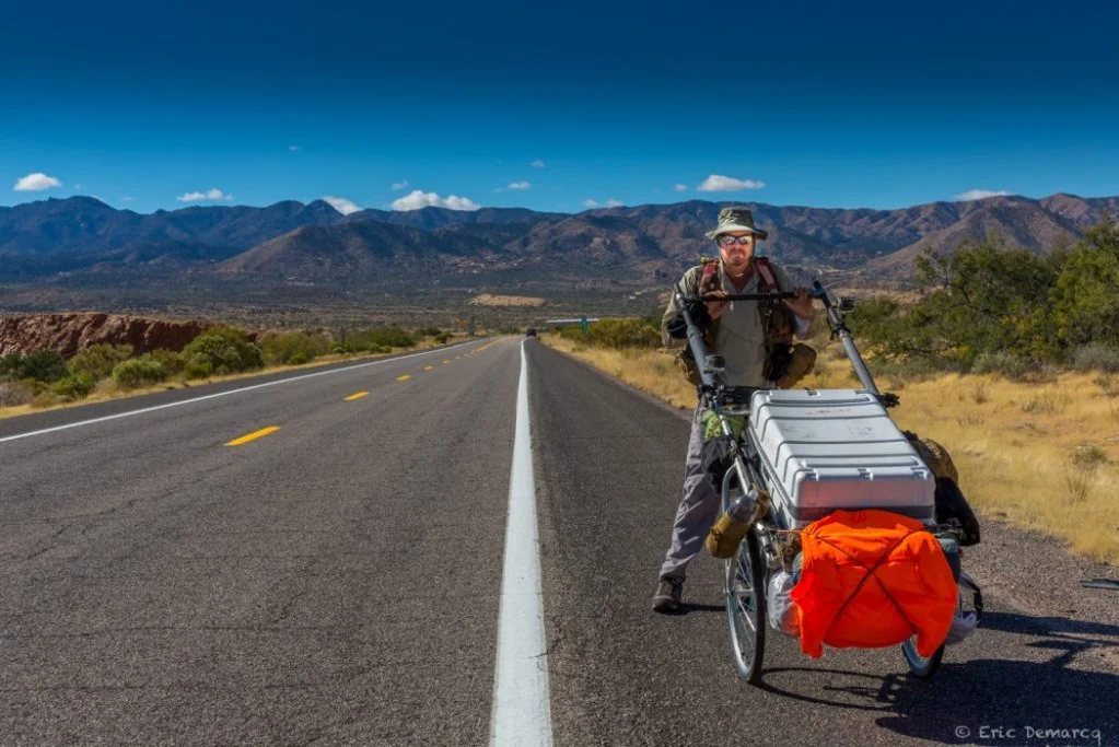 Karl walking across The States in 2013
