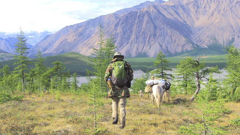 Karl walking across Russia in 2015