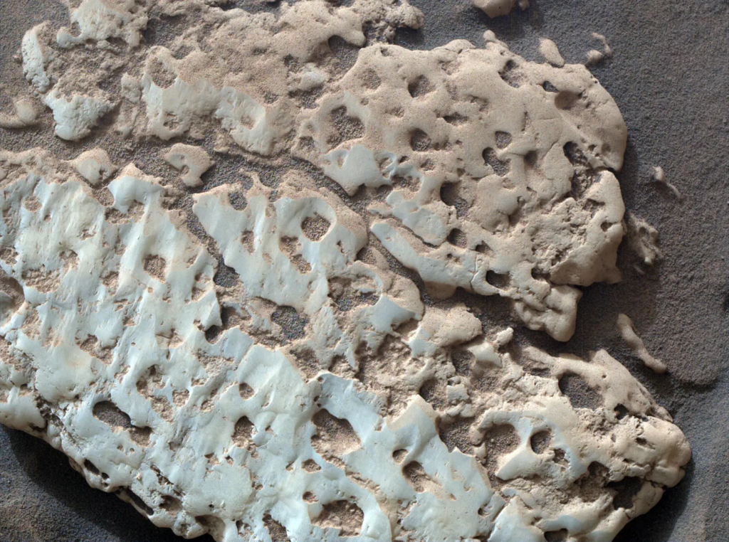 Curiosity snapped a photo of a rock nicknamed “Snow Lake” in June, which is similar to the rock the rover smashed.