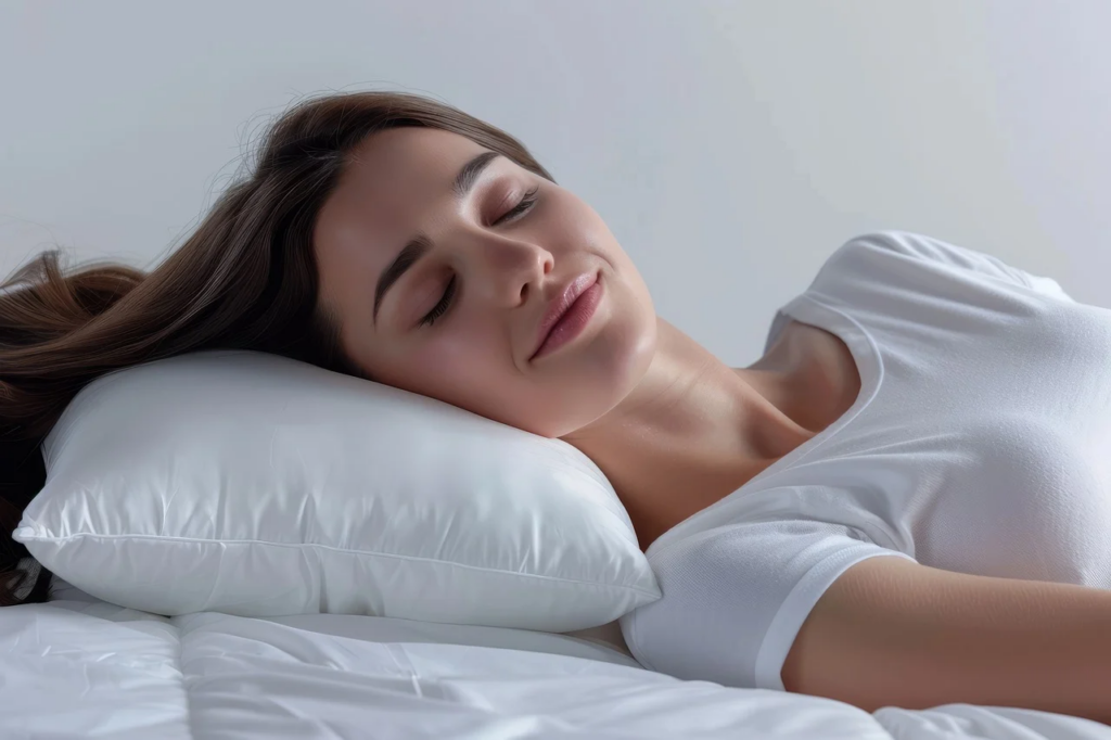woman sleeping on her back