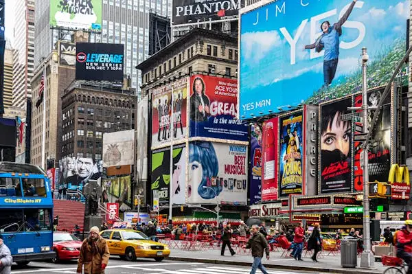 Billboards and advertisement at city street