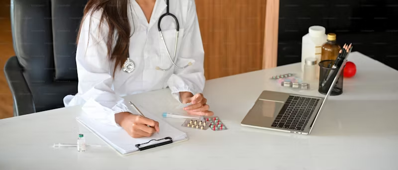 doctors writing on note pad