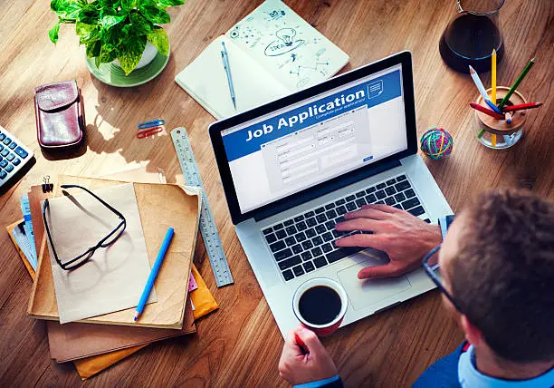 Job Application on laptop
