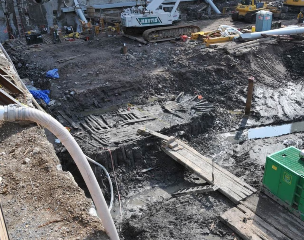 Surprise: The ship was found four years ago, as workers were excavating the site