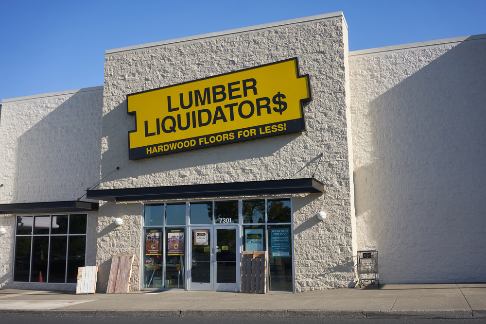 Tigard, OR, USA - Aug 17, 2020: The LL Flooring store in Tigard, Oregon. LL Flooring (formerly Lumber Liquidators Flooring) is an American retailer of hardwood flooring.