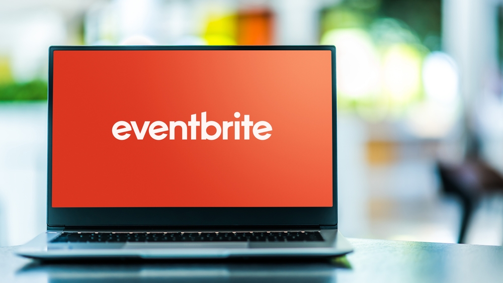 POZNAN, POL - MAR 15, 2021: Laptop computer displaying logo of Eventbrite, an American event management and ticketing website