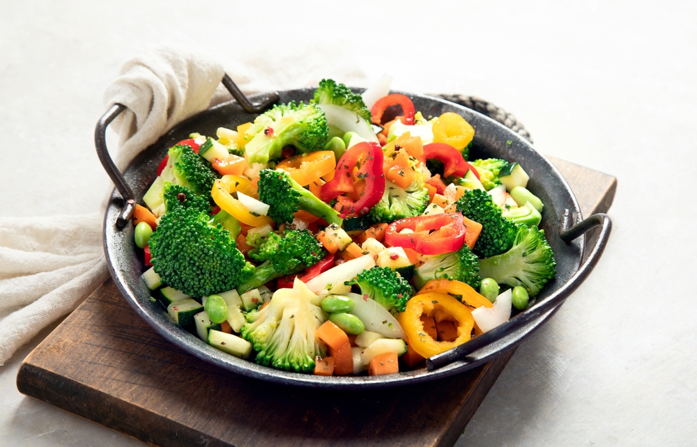 Vegetarian stir fry, vegan food concept.